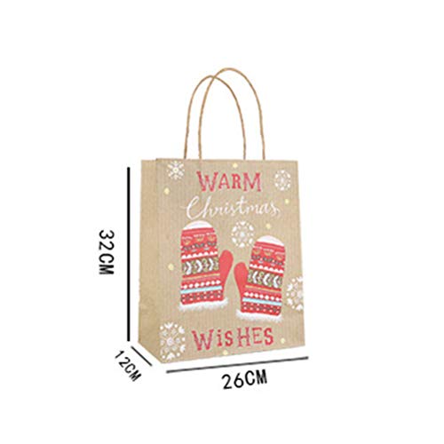 STOBOK Kraft Bolsas de Papel de Navidad, Varios Patrones, 25 × 21 × 10 cm, 24 Piezas