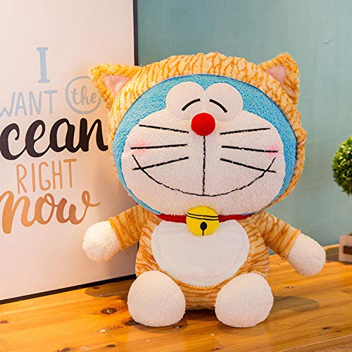 stogiit Lindo Gato Jingle Peluche De Juguete Robot Gato Muñeca De Dibujos Animados Regalo De Niña Doraemon Transformarse En Un Tigre (Amarillo) 40 Cm