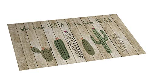 STOR PLANET Alfombra de Vinilo Cactus, 100% PVC reciclable, Estampado, 50 cm x 110 cm