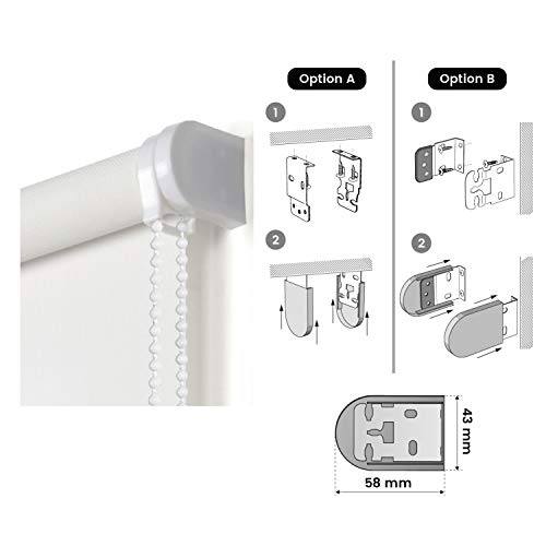 STORESDECO - Estor Screen, Estor Enrollable con Tejido Técnico para Puertas y Ventanas (100 cm x 180 cm, Blanco) | Estor Enrollable Aislante Térmico, Translúcido, Tamiza la Luz y Aporta Privacidad