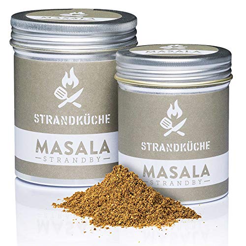 Strandküche Strandby Masala 70 g I Mezcla Hindú Bio cilantro mezclado con alcaravea pimienta canela clavo de olor cardamomo laurel citrico I Especia asiático perfecta para cocinar en el Wok