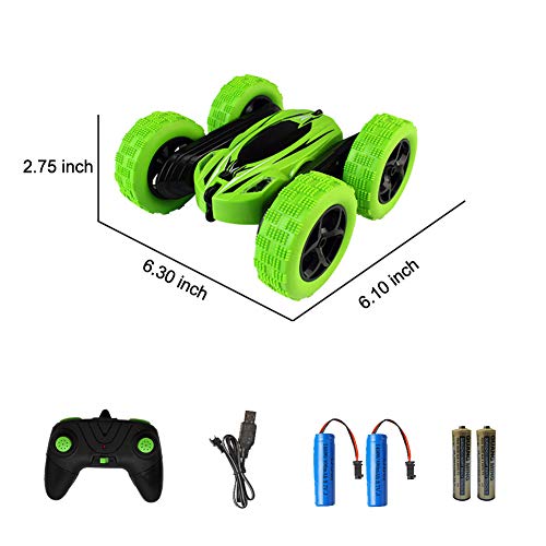 Stunt Coche Teledirigido Anfibio Coche de Control Remoto 2.4GHz Stunt RC Juguetes Radio Control Remoto de Coche Carrera Rotación 360° Doble Lado Flexibles para Niños/Adultos Baterías Incluidas