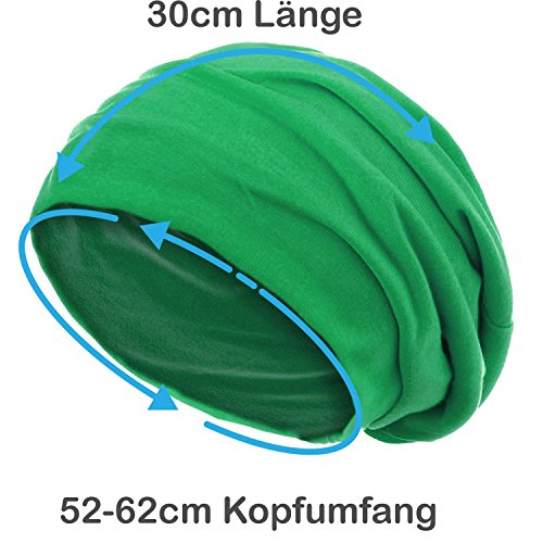 style3 Gorro Slouch Beanie de Fino Tejido de Punto Transpirable y Ligero, Gorro Unisex One Size, Color:Verde