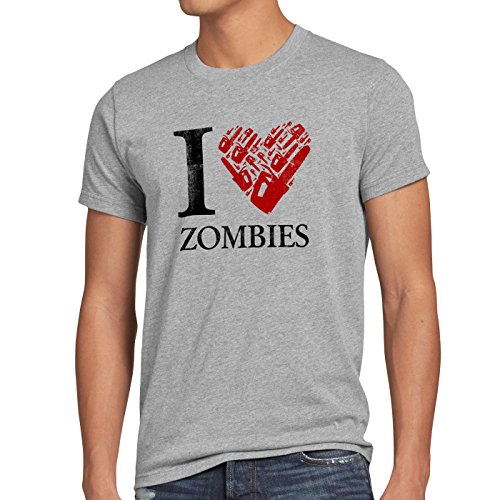 style3 Love Zombies Camiseta para Hombre T-Shirt Walking Zombie Dixon The Halloween Dead, Talla:L, Color:Gris Brezo