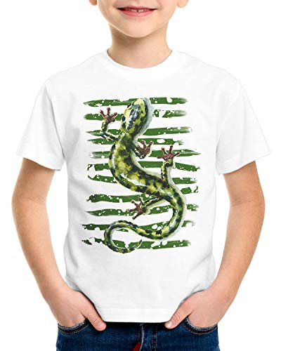 style3 Salamandra Camiseta para Niños T-Shirt Lagarto Reptil mar mediterráneo, Talla:128