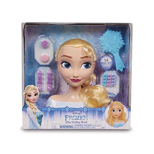 STYLING HEAD DND05001 - Frozen Busto Maquillaje y Peinados de Elsa con 13 Accesorios incluidos para peinar y maquillar a tu Princesa Disney