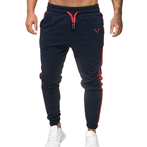 Subfamily Pantalón Deportivo Casual para Hombre, Moda Casual Deportes Al Aire Libre Correr Cordón Imprimir Pantalones Largos Armada M