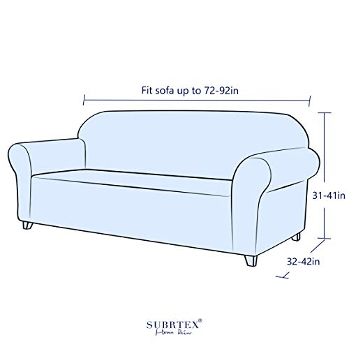 subrtex 1 Pieza Funda de Sofá Poliéster Elástica Cubierta de Asiento Forro de Sofá Doméstico (3 Plazas, Café)