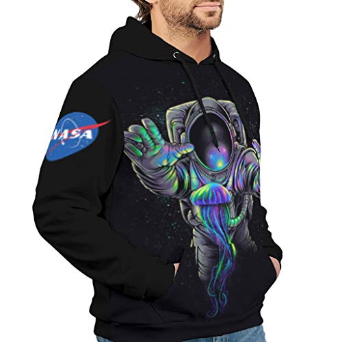 Sudadera con capucha para hombre con estampado de Astronaut Planet Space Art White8 L