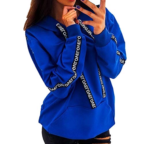 Sudaderas con Capucha Tumblr Cortas Pullover Anchas Deportiva Invierno para Mujer,PAOLIAN Sudaderas Estampado Alfabeto Camisetas Manga Largas Rebajas Tallas Grandes Señora otoño Tops