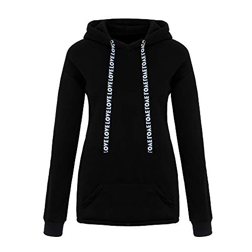 Sudaderas con Capucha Tumblr Cortas Pullover Anchas Deportiva Invierno para Mujer,PAOLIAN Sudaderas Estampado Alfabeto Camisetas Manga Largas Rebajas Tallas Grandes Señora otoño Tops