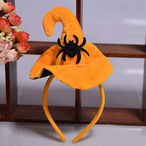 Sue-Supply Diadema De Halloween Sombrero De Calabaza Diadema De Naranja Sombrero De Bruja Universal Banda para El Cabello Cosplay Tocado para Niños Adultos Decoración De Fiesta