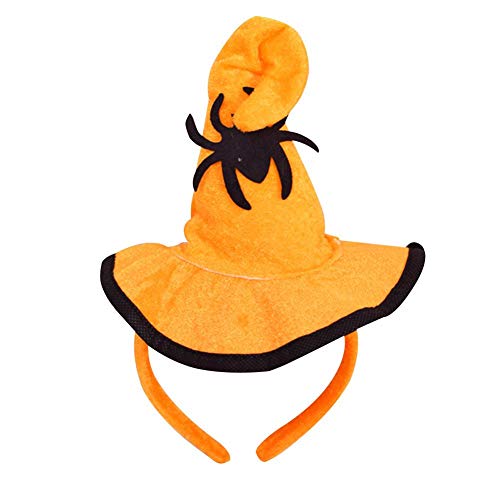 Sue-Supply Diadema De Halloween Sombrero De Calabaza Diadema De Naranja Sombrero De Bruja Universal Banda para El Cabello Cosplay Tocado para Niños Adultos Decoración De Fiesta