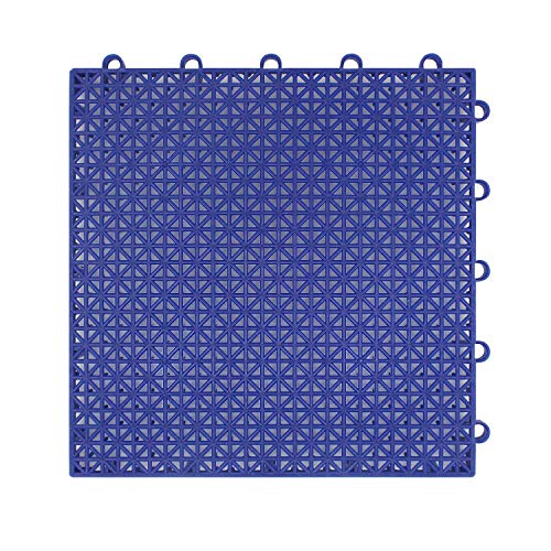 Suelo flotante plastico para jardín exterior deportes Baloncesto Piscina 25x25x1.25cm 16 piezas / 1m2 - suelo plastico rejilla (Baldosas 25x25cm 16 piezas/1m2 azul)