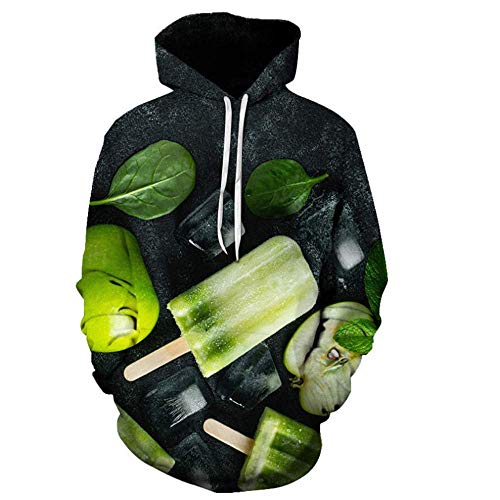 Suéter De Impresión Digital 3D para Hombre Sudadera con Capucha De Manga Larga con Personalidad De Primavera Y Otoño Moda Gourmet De Hielo para Mujer,XXXXL