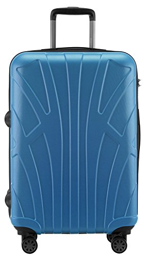 SUITLINE - Juego de 3 Maletas, Maleta de Viaje Trolley, Maletas de Carcasa Dura, TSA, (55 cm, 66 cm, 76 cm), 100% ABS, Mate, Azul Cian