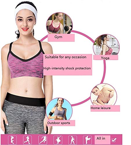 Sujetador Deportivo Mujer Coss-Back Yoga Sujetador Deportivo Top Mujeres Sujetadores Deportivos con Tiras Crop Gym Shirt Push Up Brassiere Chaleco Deportivo Acolchado Ropa Deportiva L Strappydark