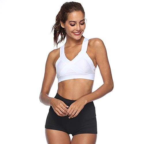 Sujetador Deportivo Mujer Sujetador Deportivo con Tiras Cruzadas para Mujer, Sujetador Deportivo Sin Cables A Prueba De Golpes, Top Corto con Relleno, Push Up, Sujetador Deportivo para Correr, Su