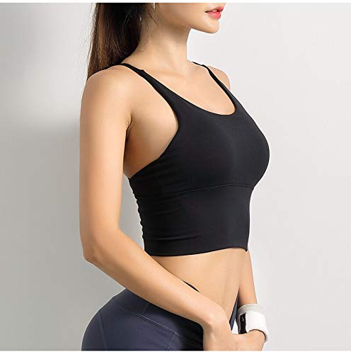 Sujetador Deportivo Mujer Top Deportivo para Mujer Chaleco para Correr Sexy Sujetador Deportivo con Tiras Sujetadores De Yoga A Prueba De Golpes Push Up Ropa Deportiva Camisa De Fitness Camiseta