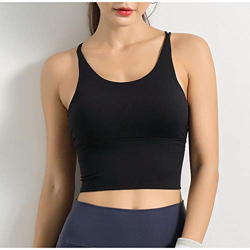 Sujetador Deportivo Mujer Top Deportivo para Mujer Chaleco para Correr Sexy Sujetador Deportivo con Tiras Sujetadores De Yoga A Prueba De Golpes Push Up Ropa Deportiva Camisa De Fitness Camiseta