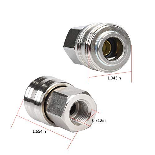 Sukudon 10 pzs Acoplador de Aire 1/4" BSP EUROPEO Acoplamiento Rápido Acoplador Hembra y Macho de Herramienta Conector de Línea de Aire para Mangueras de Compresor de Aire Neumático