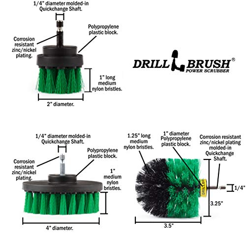 Suministros de Limpieza Drillbrush- Kit accesorio de fresadora- plataformas de perforación- limpieza de cocina, horno de carro, Power Cepillo- fregar -- Taladro sin cable Rotary cepillo del depurador 