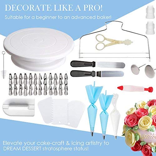 Suministros para Decoración de Tartas 75pcs - Kit de Decoración Profesional para Cupcakes - Suministros de Horneado Giratorios, Bolsas de Esmerilado y Ribetes y Puntas, Espátula de Glaseado y Otras