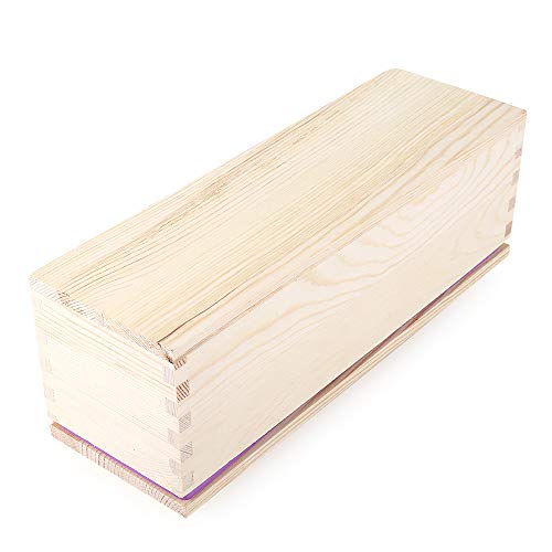 Summerwindy Molde de Jabón de Madera Rectangular con Cubierta de Forro de Silicona Herramienta de Molde de Jabón de Pan Molde de La Vela del Jabón DIY 1200G Herramienta para Hacer Molde