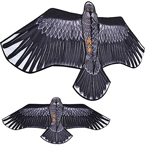 Sun Kites Gran Cometa De águila Negra para Niños y Adultos - Gran envergadura y diseño Realista - Muy fácil de Volar - Se ve excelente en el Cielo