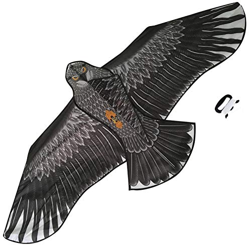 Sun Kites Gran Cometa De águila Negra para Niños y Adultos - Gran envergadura y diseño Realista - Muy fácil de Volar - Se ve excelente en el Cielo