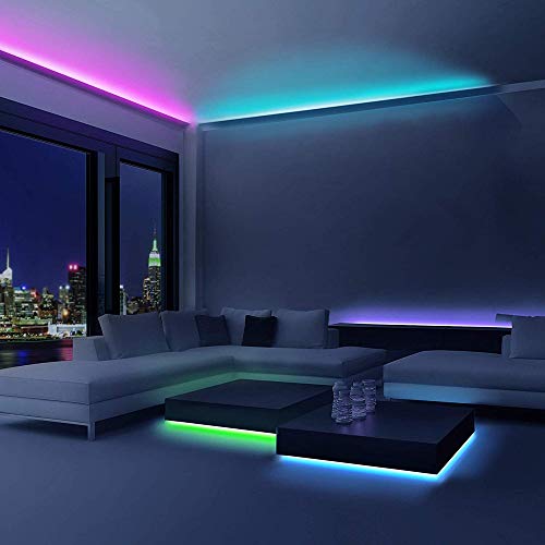 Sunboia Tira LED Strip Batería Tiras LED 2M 5050 RGB Luz Tira con Mini- Controller LED Cinta Luminosa Impermeable IP65 para Fiestas Cumpleaños Bar Cocina (2 Piezas)