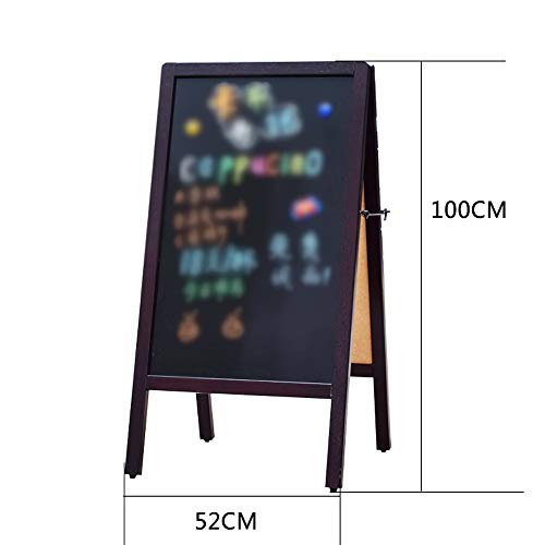 Sunferkyh Pizarra A-Frame Muestra Muestras Placa De Pavimento De La Acera Sándwich For Bar-cafetería Adecuado para El Hogar Y La Escuela (Color : As Shown, Size : 52x100cm)