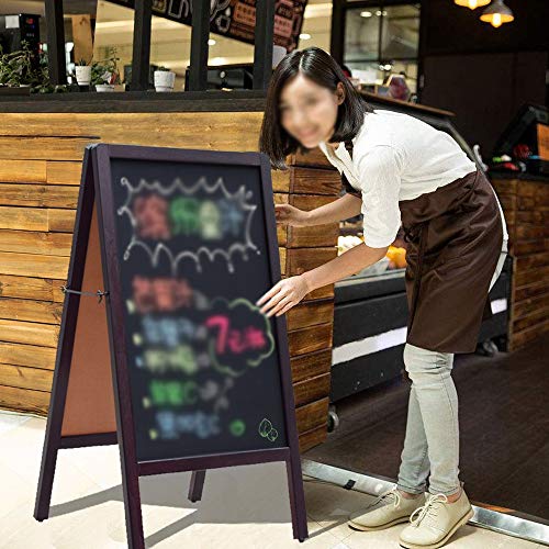 Sunferkyh Pizarra A-Frame Muestra Muestras Placa De Pavimento De La Acera Sándwich For Bar-cafetería Adecuado para El Hogar Y La Escuela (Color : As Shown, Size : 52x100cm)