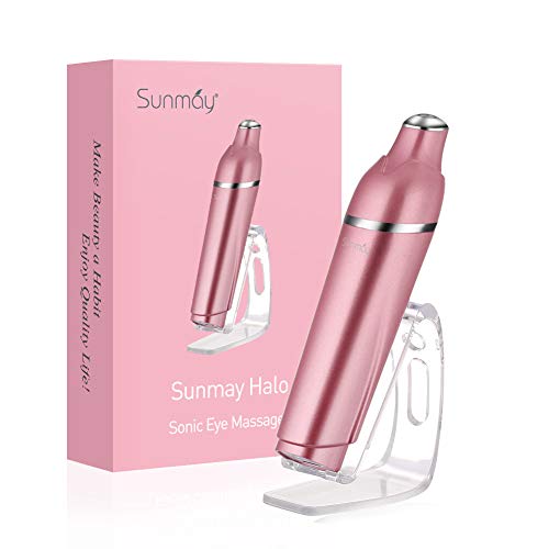 【Sunmay Halo】SUNMAY Masajeador Contorno ojos Dispositivo Anti Edad, Masaje Sónico de Alta Frecuencia para Ojos Relajante, Reducir Ojeras y Bolsas, Arrugas con 42 Grados Calor