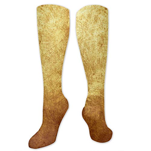 Sunny R Calcetines de senderismo con textura de metal dorada, calcetines informales hasta la rodilla