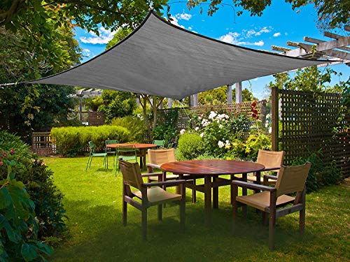 Sunnylaxx Vela de Sombra Rectangular 2 x 3 Metros, toldo Resistente e Impermeable, para Exteriores, jardín, Color Gris