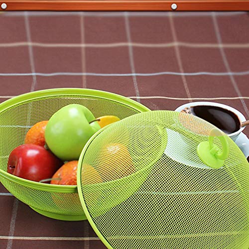 Sunnyushine Fruteros, Forma de Manzana Malla Frutas Frescas Cesta de Almacenamiento con Tapa Decoración de Mesa de Comedor Caja de Almacenamiento Cesta Fruteros de Cocina Modernos