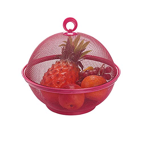 Sunnyushine Fruteros, Forma de Manzana Malla Frutas Frescas Cesta de Almacenamiento con Tapa Decoración de Mesa de Comedor Caja de Almacenamiento Cesta Fruteros de Cocina Modernos