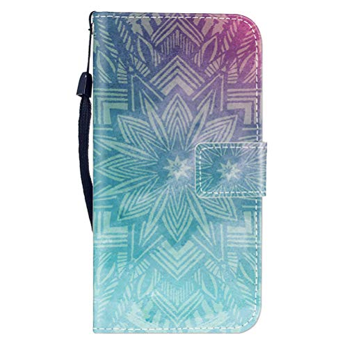 Sunrive Funda para Nubia Z17 Mini, Cuero Artificial Sintético Protectiva Carcasa Resistente Cierre Magnético,en Folio,Soporte Plegable(W8 Flor Verde) + 1x Lápiz óptico