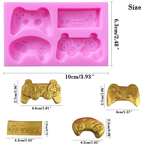 SUNSK Moldes de Pastel de Silicona Fondant 3D Controlador De Juego Molde para Hornear Tartas Dulces Chocolate Jabón Moldes 3 Piezas