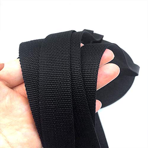 SUNTATOP 10M Nylon Correa Pesada Cinta de Nylon Craft DIY Mochila Accesorios de Flejado (Negra)