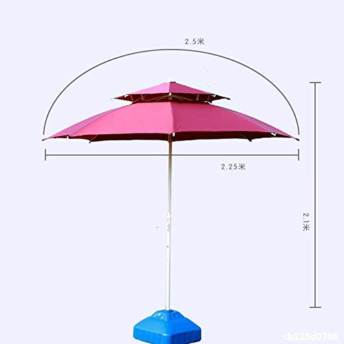 SUNY 2.5M Parasol Excéntrico Terraza Playa Sombrilla Cantilever Redonda Montada En La Pared, Marco De Aluminio Toldo De Poliéster De 8 Costillas Balcón Exterior para Jardín, Rojo