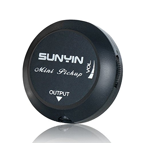 SUNYIN Transductor Para Guitarra Acústica, Pastilla Piezo Contacto Micrófono Amplificador Fácilmente Para Acústica Clásica Violín Ukelele Mandolina Banjo Cello-Black