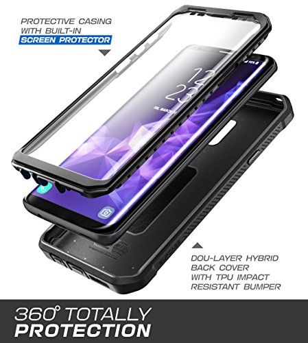 SUPCASE Funda Galaxy S9 Plus [UB Pro] 360 Grados Carcasa Completa con Protector de Pantalla Incorporado Negro