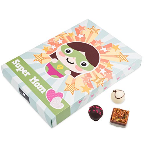 Super Mom Deluxe - 15 Chocolates | Idea de regalo | cumpleaños | Chocolate | Bombones | Dia de la madre | Mama | Mamá | día de la madre | Praliné | sabores | Navidad | Dulces navideños