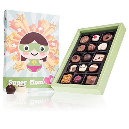 Super Mom Deluxe - 15 Chocolates | Idea de regalo | cumpleaños | Chocolate | Bombones | Dia de la madre | Mama | Mamá | día de la madre | Praliné | sabores | Navidad | Dulces navideños