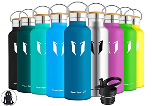 Super Sparrow Botella de Agua aislada al vacío de Acero Inoxidable, diseño de Pared Doble, Boca estándar - 500ml - Eco Friendly & BPA Gratis - para Correr, Gimnasio, Yoga, Ciclismo