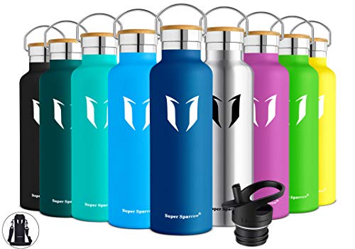 Super Sparrow Botella de Agua aislada al vacío de Acero Inoxidable, diseño de Pared Doble, Boca estándar - 500ml - Eco Friendly & BPA Gratis - para Correr, Gimnasio, Yoga, Ciclismo