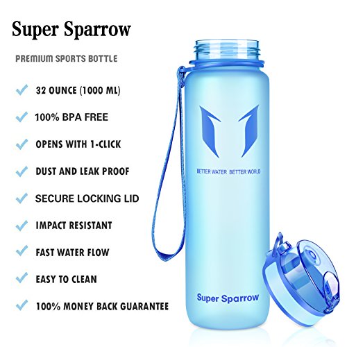 Super Sparrow Botella de Agua Deportiva -500ml - Sin BPA - Flujo de Agua rápida