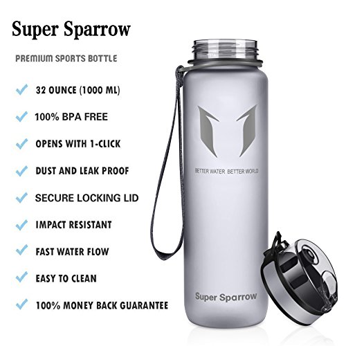 Super Sparrow Botella de Agua Deportiva -500ml - Sin BPA - Flujo de Agua rápida